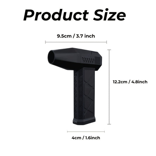 1pc Black Portable Turbojet Fan - High-Speed Air Blower, Ultra-Powerful, Rechargeable for Quick Dust Removal in Cars, Home & Electronics