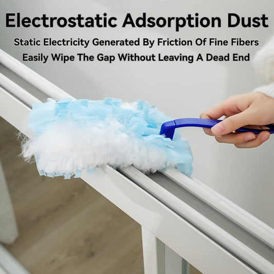 40/60pcs Electrostatic Duster Refill Cloths - Ultra-Efficient, Static-Cling Cleaning Solution for Electronics, Furniture, Blinds & Fans - Reusable, Safe & Hassle-Free - Bulk Pack, Cleaning Accessories (Handle Not Included)