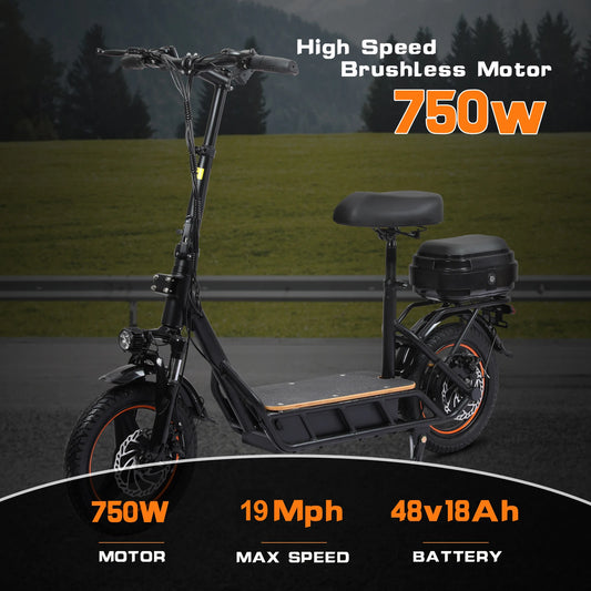 H14 US Stock 48V 18AH 750W Heavy Duty 14" Folding Escooter New Fast Powerful Adult Electric Scooter for Sale