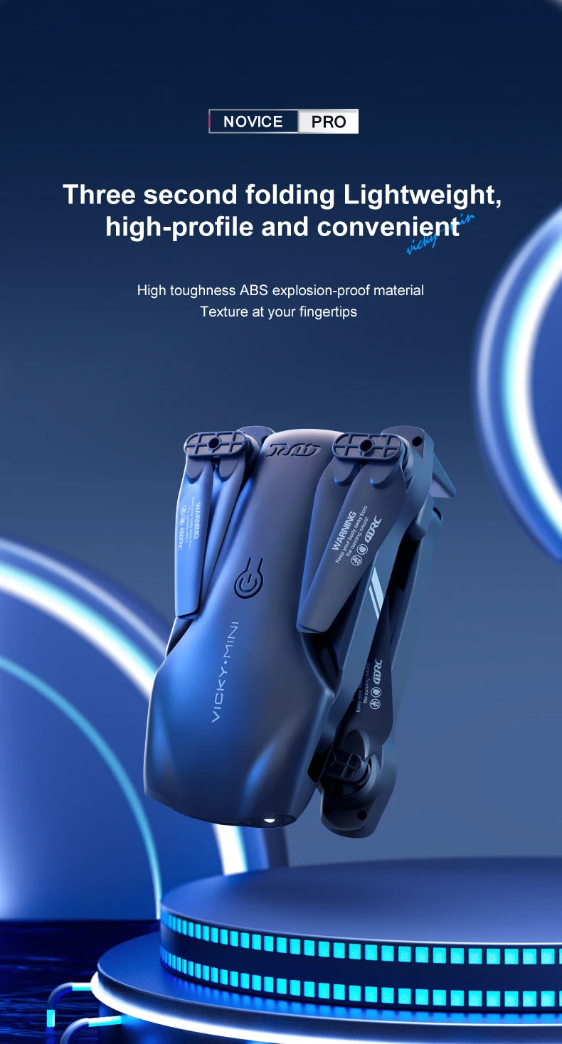 V13 Mini Drone – 4K HD, 1080P Dual Camera, 2.4G WIFI, Foldable, Black