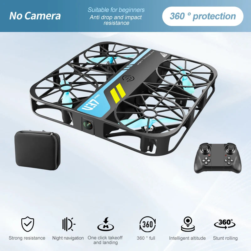 V37 Rc Mini Drone With 8k HD Camera Grid Protection Pocket Size Aerial Photography Aircraft Model Remote Control Kid Toy Or Gift