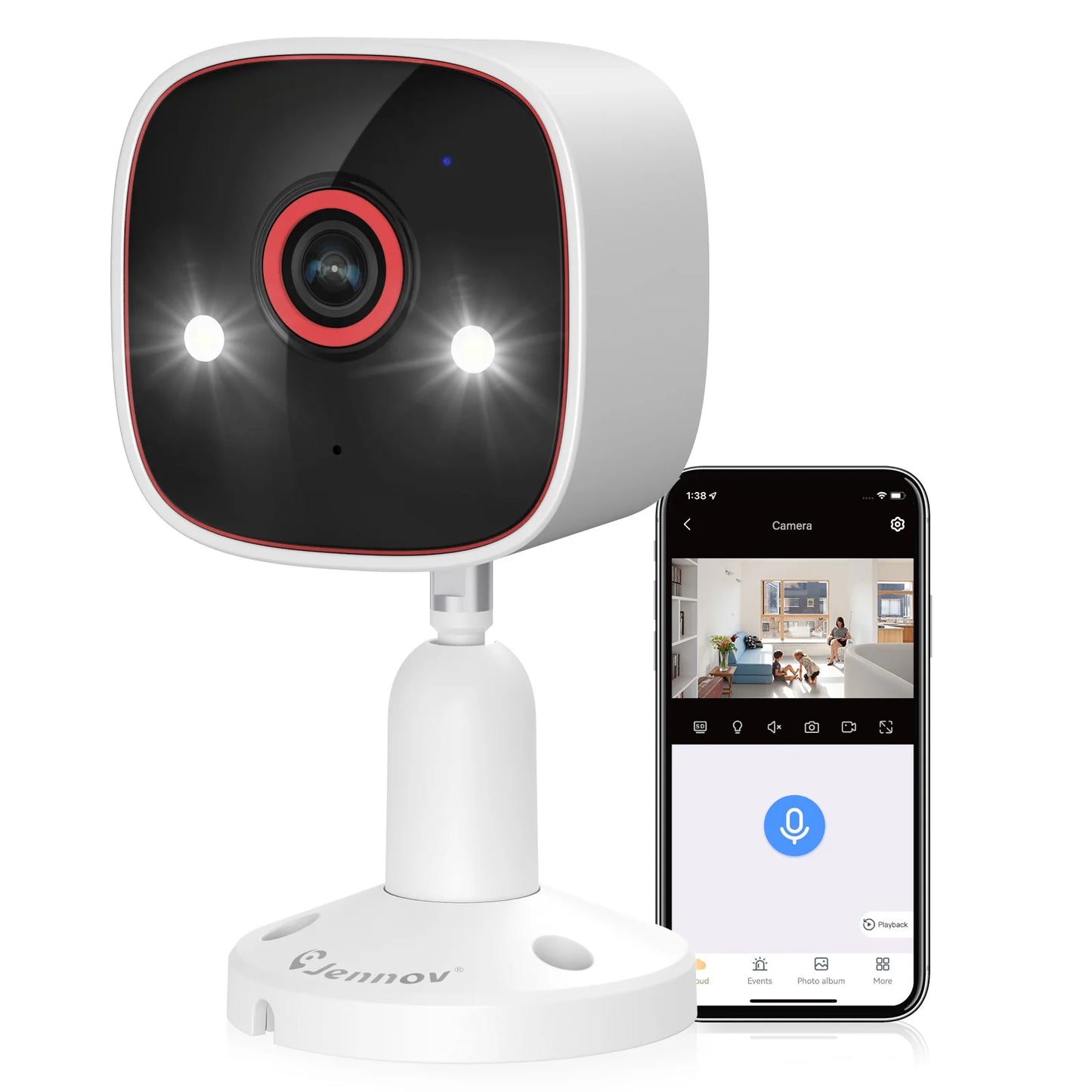 Jennov 2K Outdoor WiFi Camera – 3MP HD, 5GHz/2.4GHz, AI, Color Night Vision