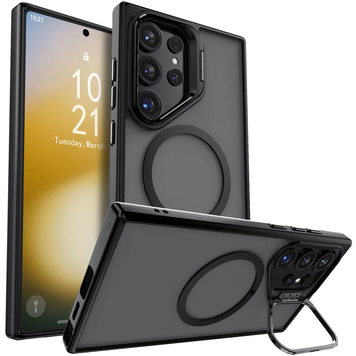 For Samsung Galaxy S23 S23 Plus S23 Ultra 5G Rugged Phone Case Shockproof Kickstand Holder Heavy Duty Protective Cover