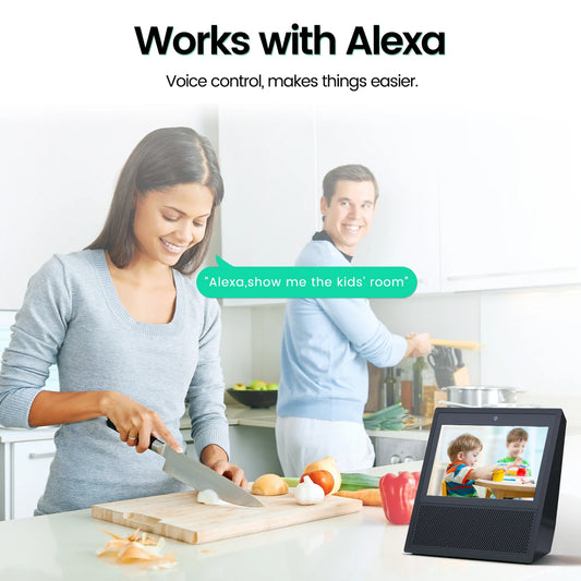 Vsmahome 3MP Indoor Security Camera – 2K HD, Alexa, 2-Way Audio