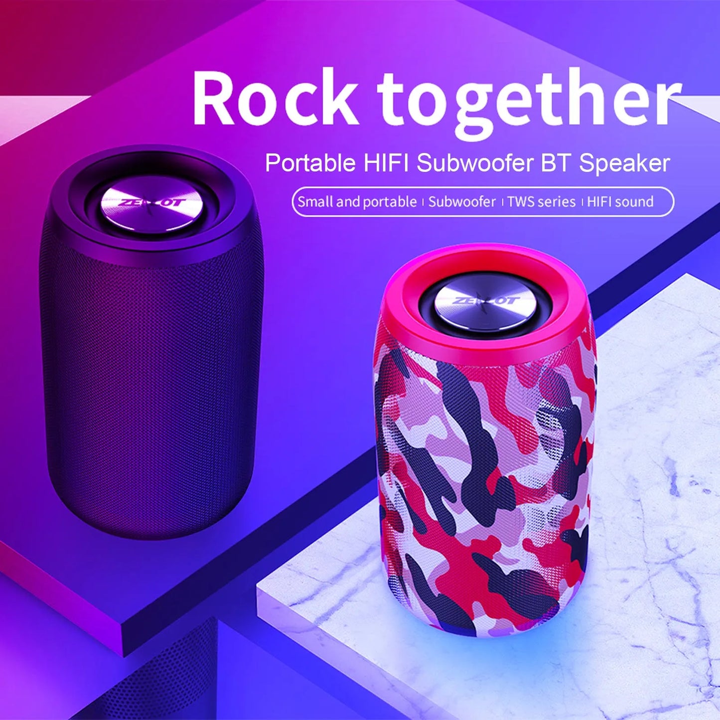 ZEALOT S32 Bluetooth Speaker – 5W Subwoofer, Portable, TF Card, AUX-IN