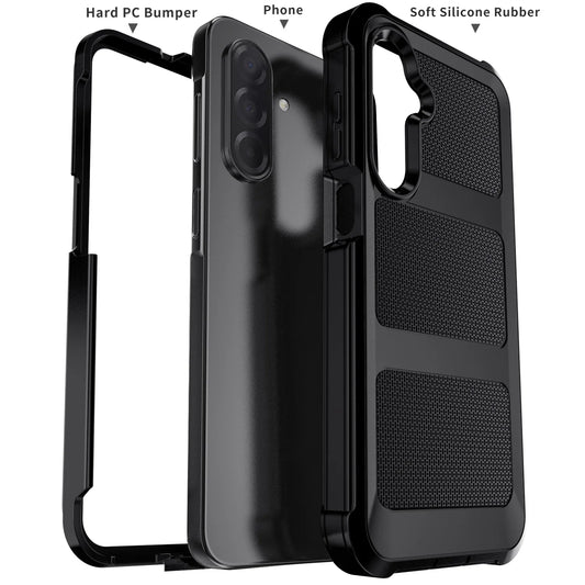 For Samsung Galaxy A06 A16 A26 A36 A56 Phone Case Rugged Shockproof Heavy Duty Protective Dual Layers Cover Black