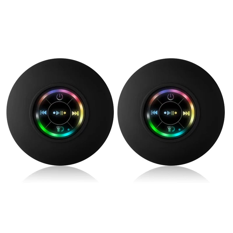 Portable Bluetooth Speaker – LED, IPX4 Waterproof, Large Suction Cup