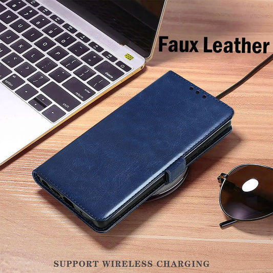 Blue For Samsung Galaxy Note 20 Ultra 5G Protective Phone Case Card Holder Slots Wallet Magnetic Flip Kickstand Leather Cover