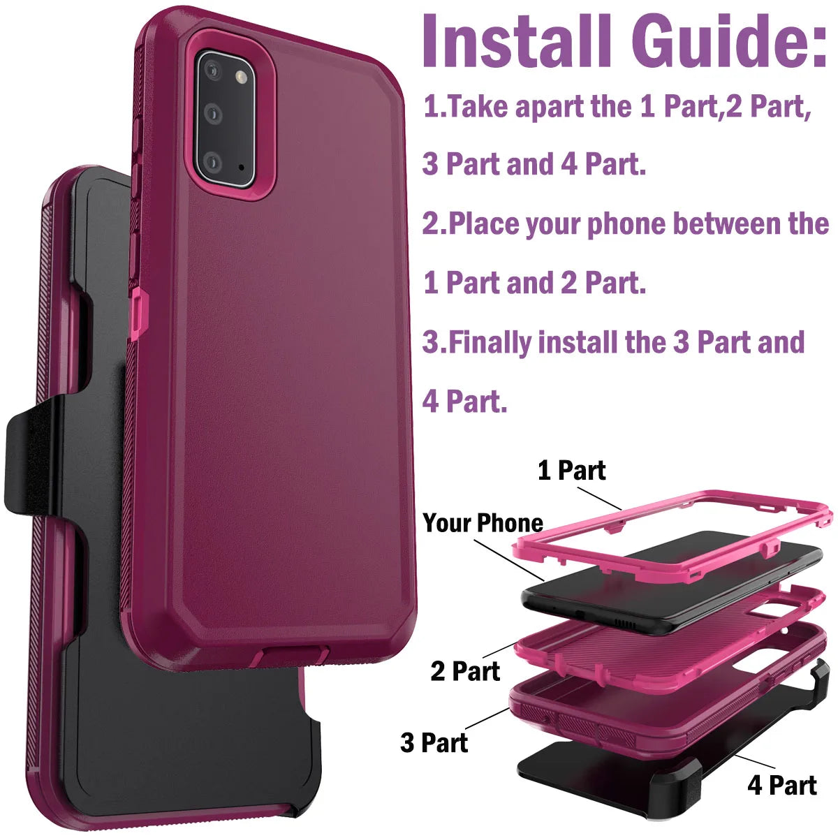 For Samsung Galaxy S20 S20 Plus S20 Ultra S20 FE 5G Shockproof Phone Case Slim Rugged Heavy Duty Protective Cover With Belt Clip