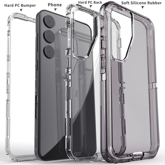 For Samsung Galaxy S25 /S25 Plus/ S25 Ultra 5G Phone Case Hybrid Rugged Shockproof Protective Heavy Duty Transparent Clear Cover