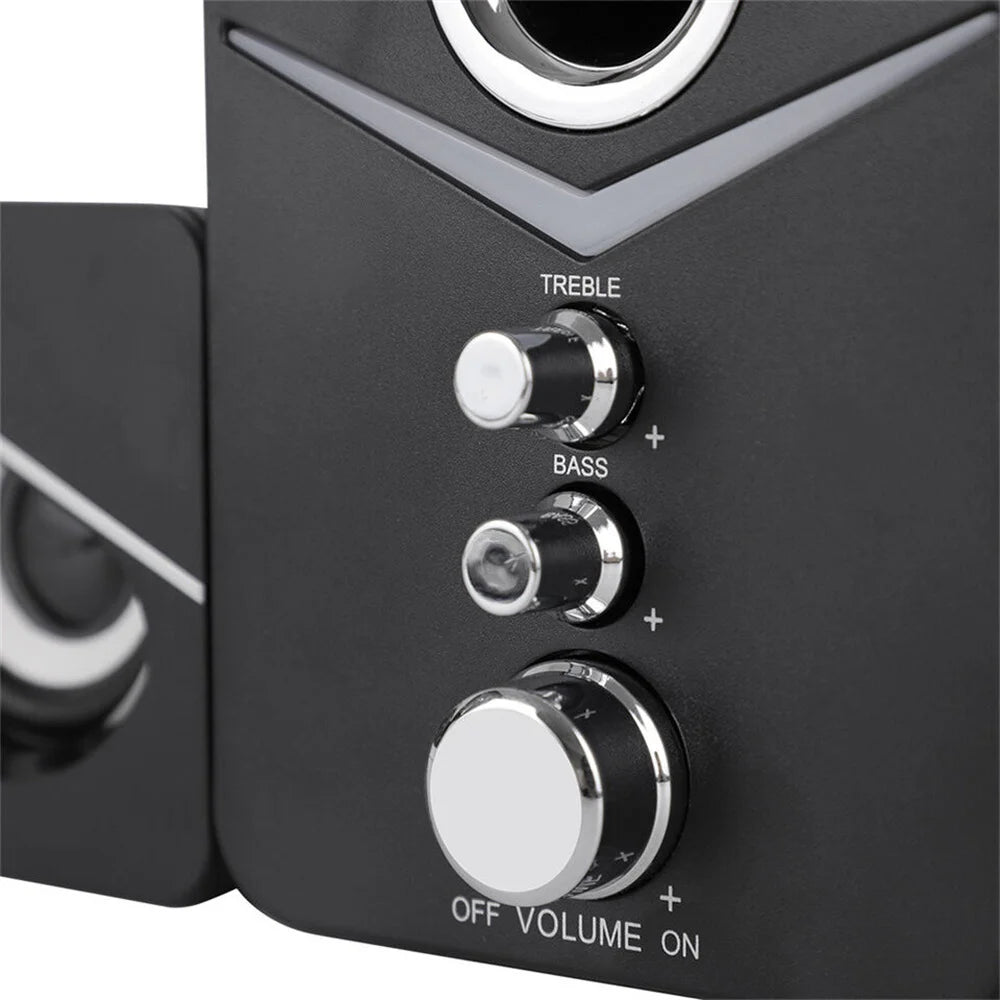 SoundCore Speakers – USB Computer Stereo, LED, Bass Control, Black