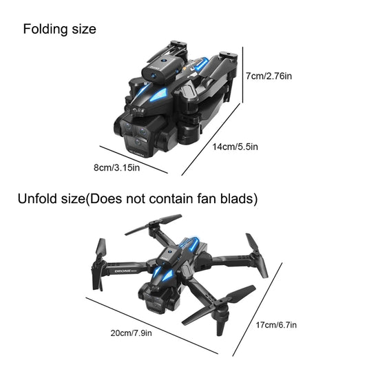 C10 Drone – HD Light Flow,Foldable, Gesture Photography, Black