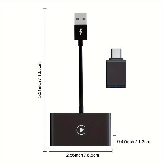 Wireless CarPlay Adapter Wired to Wireless Plug & Play - Wireless 5.0, Auto Connect, Compatible with 600+ Cars (2016+), USB-Powered for iPhone iOS 10+, Carplay Wireless Adapter, Call Management, Compact Design, Highquality El