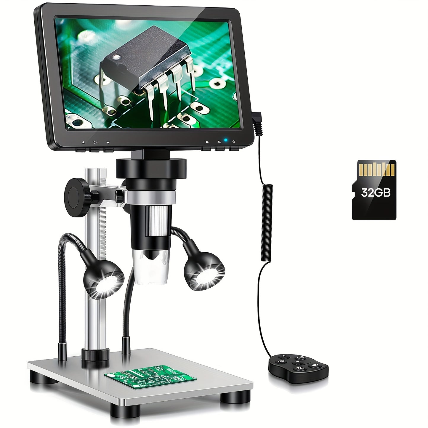 Rievbcau 7-Inch Hd Digital Microscope With 1200X Magnification - Perfect For Electronics Repair & Photography