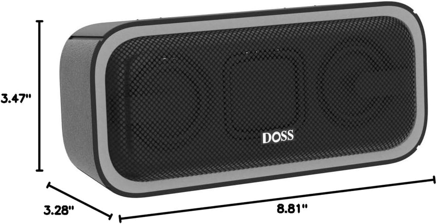 Bluetooth Speaker, Soundbox Pro+ Wireless Pairing Speaker with 24W Stereo Sound, Punchy Bass, IPX6 Waterproof, 15Hrs Playtime, Multi-Colors Lights, for Home,Outdoor-Black