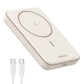 5000Mah Wireless Power Bank, Fast Charging Portable Charger, with USB-C Cable, White
