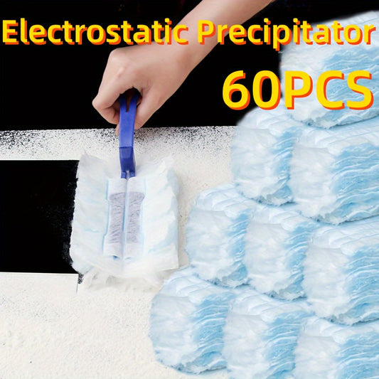 40/60pcs Electrostatic Duster Refill Cloths - Ultra-Efficient, Static-Cling Cleaning Solution for Electronics, Furniture, Blinds & Fans - Reusable, Safe & Hassle-Free - Bulk Pack, Cleaning Accessories (Handle Not Included)