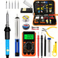 19pcs Soldering Iron Set - DIY Manual Set With Digital Multimeter, Temperature Regulating Soldering Iron, Precision Circuit Maintenance Tool - For Electronics Enthusiasts & Hobbyists - Perfect for DIY Projects & Circuit Repai
