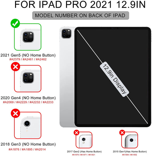 Ipad Pro 12.9 Case 2021/2022 5Th/6Th Generation with Pencil Holder,Slim Lightweight Trifold Stand Case【Pencil Charging+Auto Sleep/Wake】 Soft TPU Back Cover for Ipad Pro 12.9-Apricot Blossom