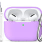 Airpods Pro Case Cover with Keychain, Full Protective Silicone Skin Accessories for Women Girl with Apple 2019 Latest Airpods Pro Case, Front LED Visible-Lavender