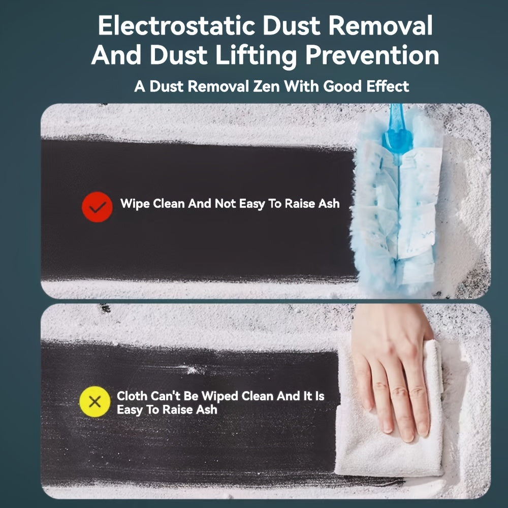 40/60pcs Electrostatic Duster Refill Cloths - Ultra-Efficient, Static-Cling Cleaning Solution for Electronics, Furniture, Blinds & Fans - Reusable, Safe & Hassle-Free - Bulk Pack, Cleaning Accessories (Handle Not Included)