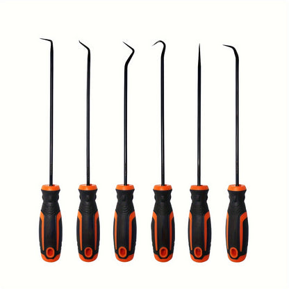 6pcs Heavy Duty Precision Pick Hook Set, Car Auto Oil Seal/O-Ring, Seal Gasket, Pick Hook Puller Remover, Auto And Electronics Maintenance Tools, Practical Tools Gifts