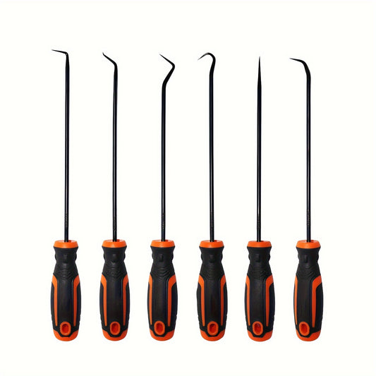 6pcs Heavy Duty Precision Pick Hook Set, Car Auto Oil Seal/O-Ring, Seal Gasket, Pick Hook Puller Remover, Auto And Electronics Maintenance Tools, Practical Tools Gifts