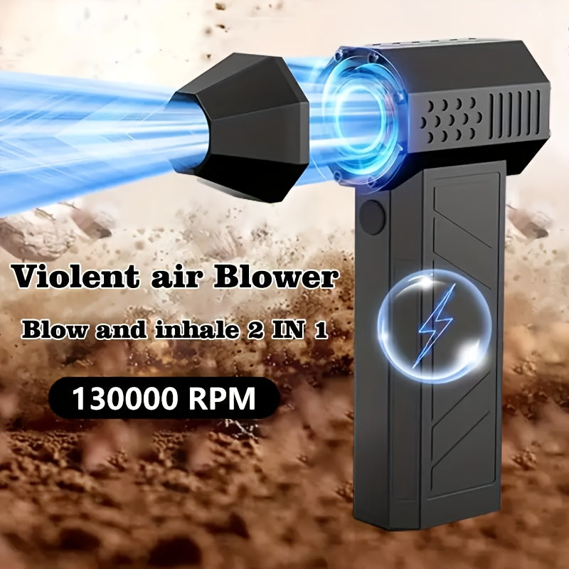 Turbo Blower Air Duster - Portable High-Speed Outdoor Tool for Charcoal Ignition/Campfires/Electronics Cleaning, Compact & Durable Multi-Use Blower for BBQ/Camping/Emergency/Beach
