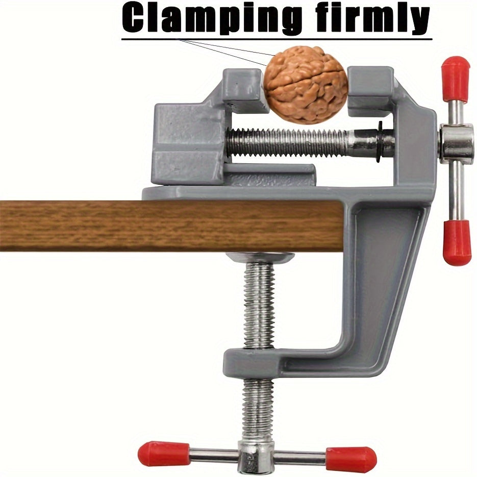 Multi-functional Aluminum Alloy Bench Vise, DIY Jewelry Electronics Workbench Mini Clamp, Manual Hand Tool, Metal Construction, No Electricity Required