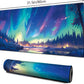 Gaming Mouse Pad XXL XL Large Long Extended Big Mousepad Non-Slip Rubber Keyboard Mouse Pad with Stitched Edges for Laptop Home Office (31.5X11.8X0.08 Inch) … (Aurora)