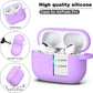 Airpods Pro Case Cover with Keychain, Full Protective Silicone Skin Accessories for Women Girl with Apple 2019 Latest Airpods Pro Case, Front LED Visible-Lavender