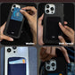 Phone Wallet Card Holder for Phone Case Sleeves Stick on Wallet for Cell Phone Card Holder Durable Adhesive Sticker ID Credit Card Holder for Back of Phone (Black + Mint)