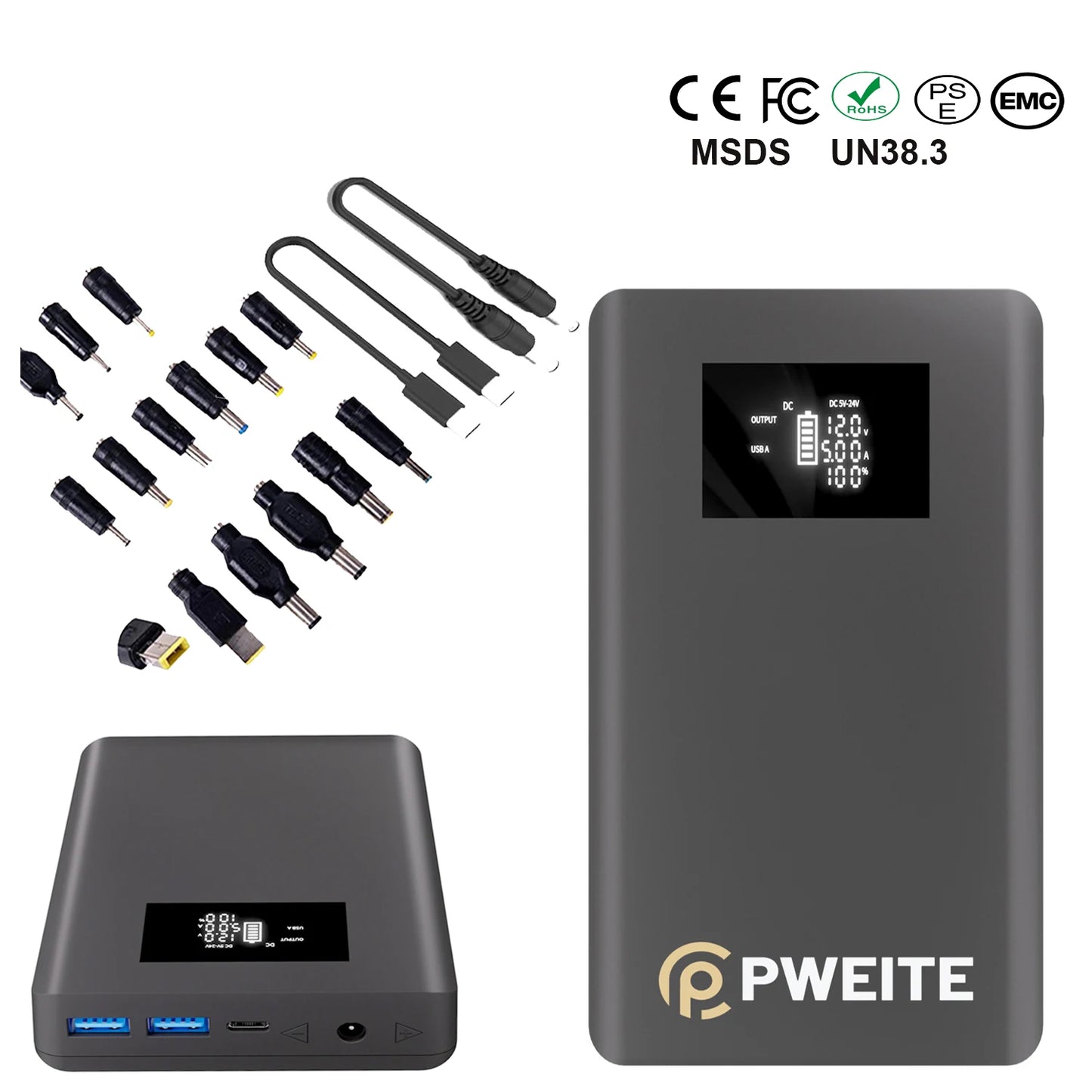 DC Power Bank 5V 9V 12V 12.6V 13.5V 15V 16V 16.8V 18V 19V 19.5V 20V 24V for Laptop MacbookPro air HP Dell Lenovo Thinkpad Router