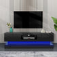 51.18inch  Black Morden TV Stand with LED Lights,high Glossy Front TV Cabinet