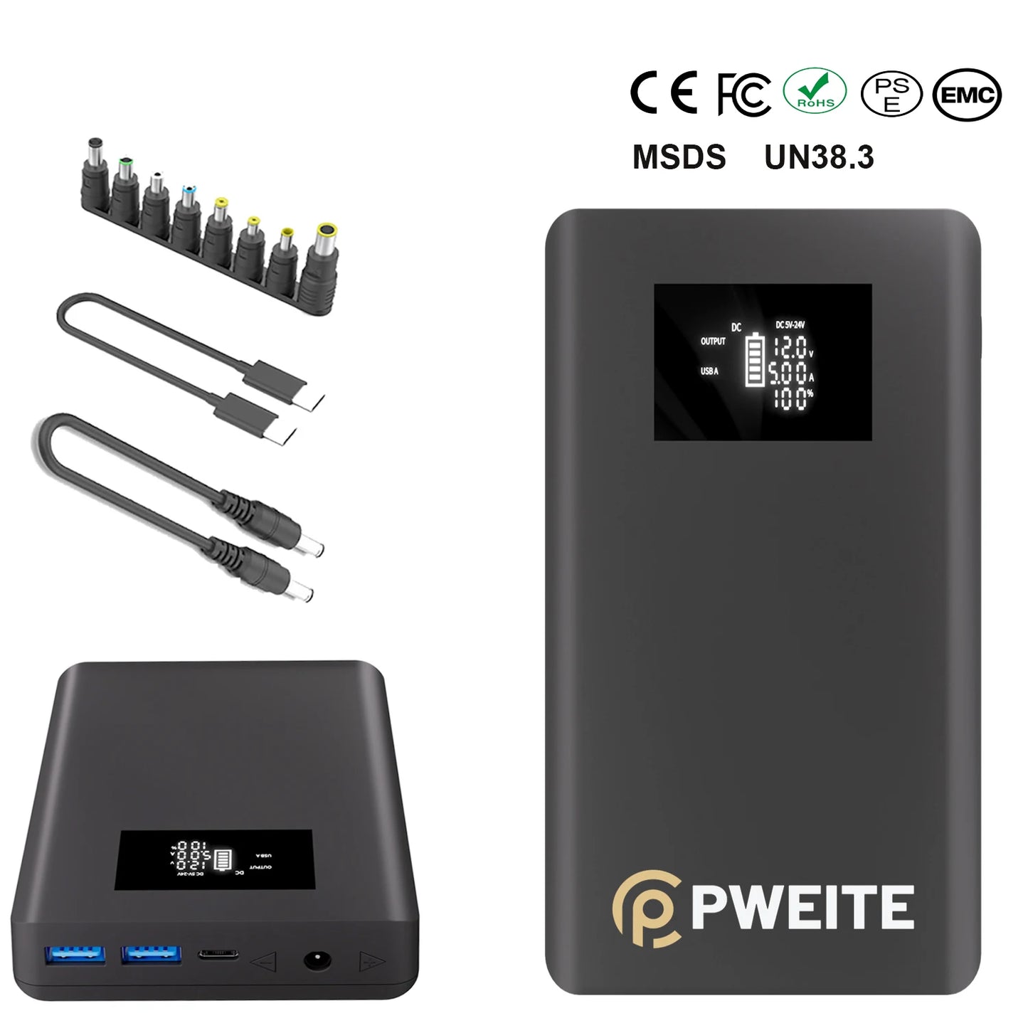 DC Power Bank 5V 9V 12V 12.6V 13.5V 15V 16V 16.8V 18V 19V 19.5V 20V 24V for Laptop MacbookPro air HP Dell Lenovo Thinkpad Router
