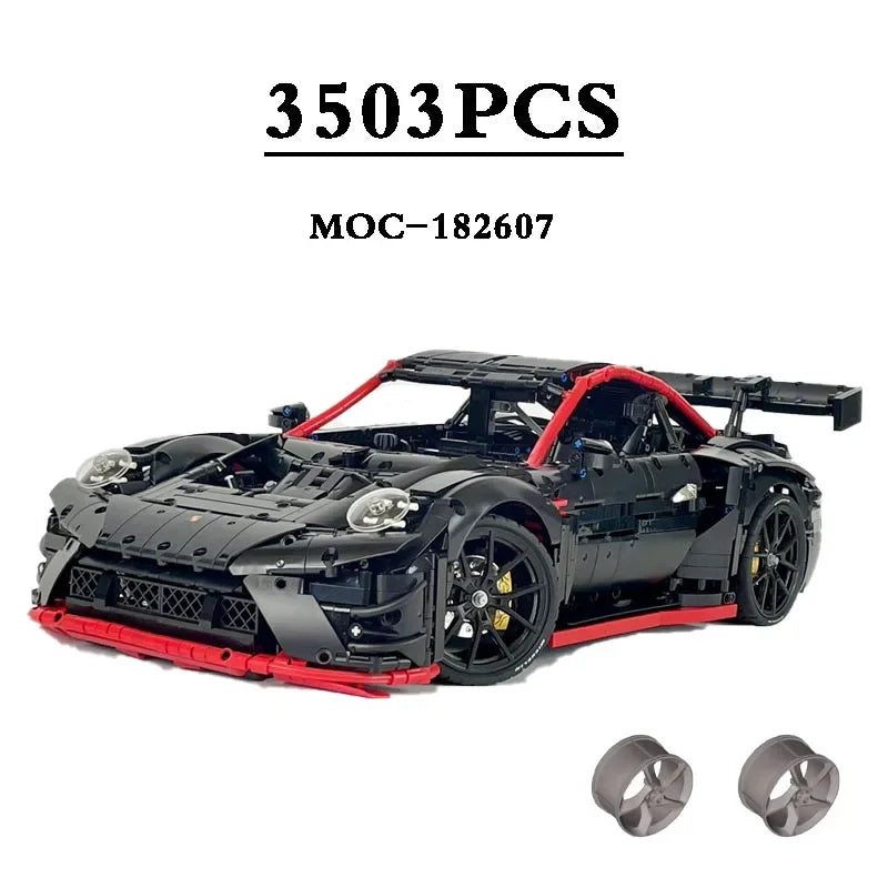New MOC-182607 Supercar 1:8 Scale Racing Car Hypercar Racing Car 42056 Model Assemble Building Blocks Kids Toys Birthdays Gifts