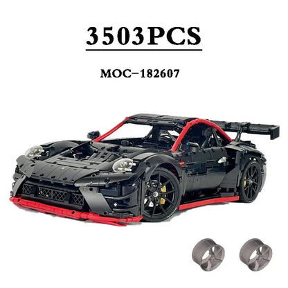 New MOC-182607 Supercar 1:8 Scale Racing Car Hypercar Racing Car 42056 Model Assemble Building Blocks Kids Toys Birthdays Gifts