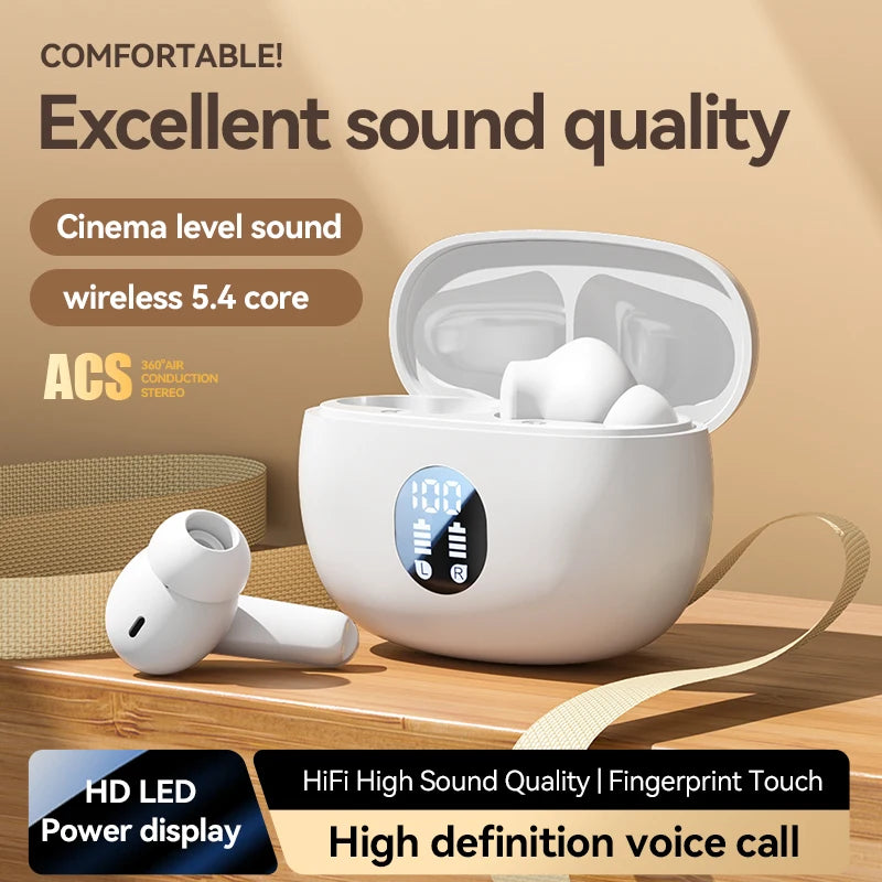 ED Display M69 Wireless Earbuds Bt 5.3 Headphones Bass Stereo EarBuds With Noise Cancelling IP7 Waterproof Earphones