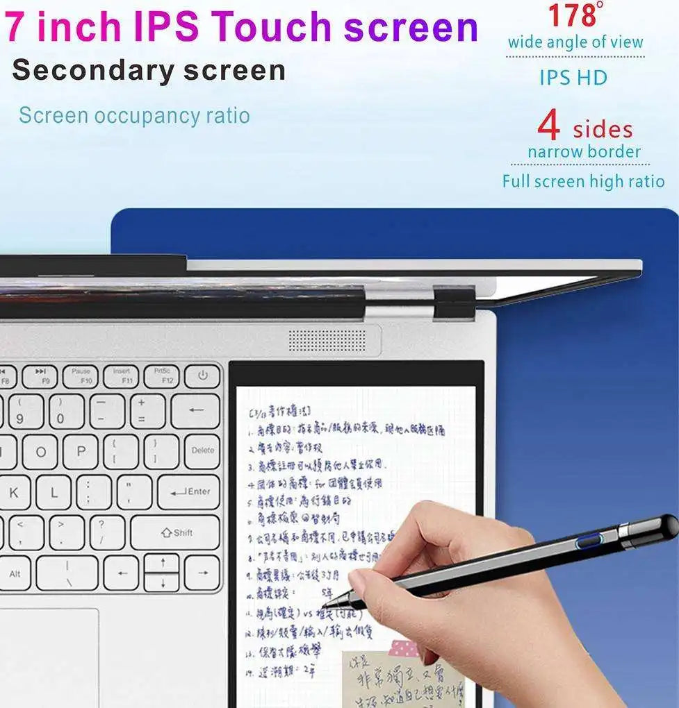 Newest Wholesale Personal and Home Laptop Computer Touch Double Screen N100 Ram 16Gb 1Tb 15.6" + 7" Dual Screen Business Laptops