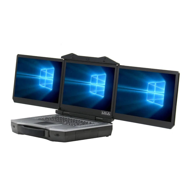 15.6 Inch I7-8700T Portable Triple Screen Industrial Rugged Laptop Computer Win10/11 Three Screen Rugged Notebook Manufacturer