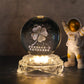 Wholesale Price Led 3D Art Luminous Crystal Glass Ball Mood Night Light Home Bedroom Decoration With Glass Base