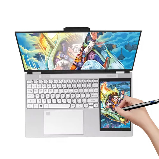 Cheap Factory Price Intel N100 15.6+7 Inch Dual Screen 16GB RAM 1T SSD Gaming Computer for Business Laptops
