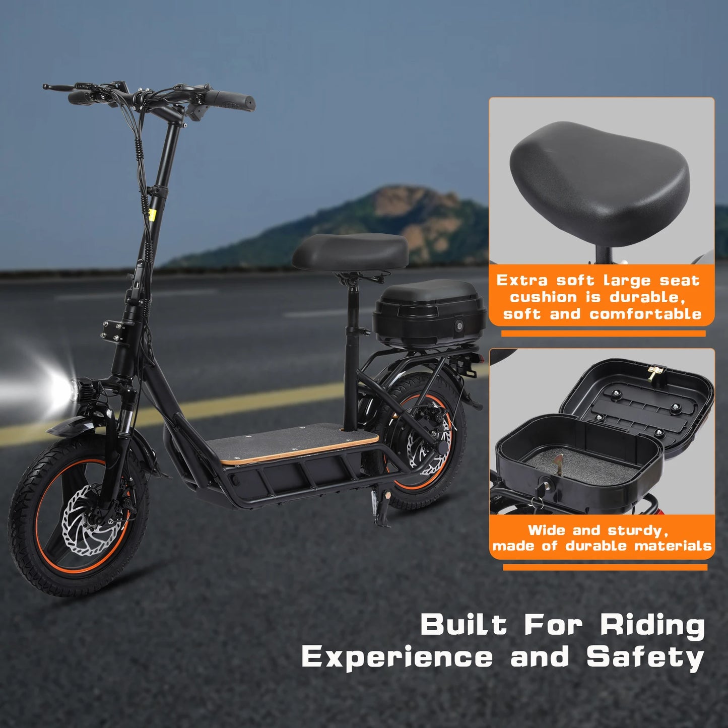 H14 US Stock 48V 18AH 750W Heavy Duty 14" Folding Escooter New Fast Powerful Adult Electric Scooter for Sale