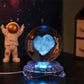 Wholesale Price Led 3D Art Luminous Crystal Glass Ball Mood Night Light Home Bedroom Decoration With Glass Base
