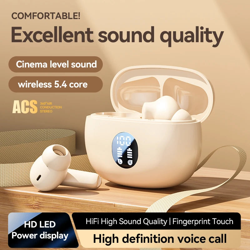 ED Display M69 Wireless Earbuds Bt 5.3 Headphones Bass Stereo EarBuds With Noise Cancelling IP7 Waterproof Earphones