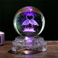 Wholesale Price Led 3D Art Luminous Crystal Glass Ball Mood Night Light Home Bedroom Decoration With Glass Base