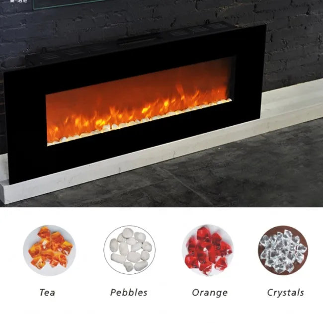Modern 50\" Wall Mount Infrared Electric Fireplace/Heater/Stove 1500W Remote Control US Plug for Indoor Use Households Hotels