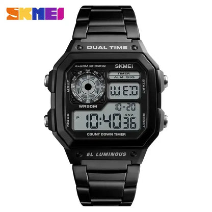 SKMEI 1335 Men's Classic Electronic Watches Business Luxury Fashion Relojes Sport Stainless Steel Strap Digital Watch for Men