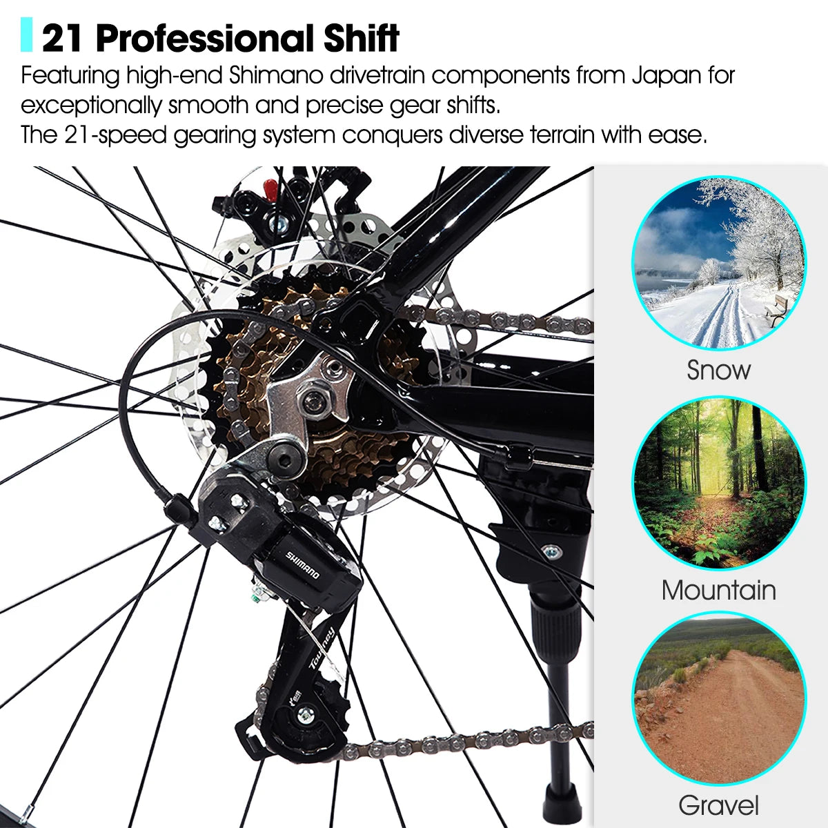 JOYKIE HILAND 26-Inch 21-Speed 2025 New Model Suspension Fork Aluminum Alloy Frame  MTB in Stock Mountain Bike