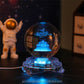 Wholesale Price Led 3D Art Luminous Crystal Glass Ball Mood Night Light Home Bedroom Decoration With Glass Base